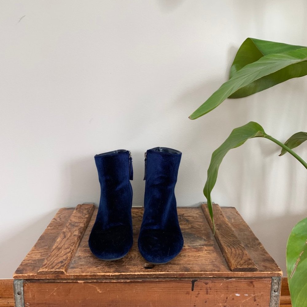 Blue Suede Booties